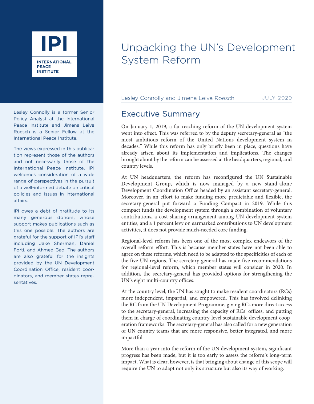 Unpacking the UN's Development System Reform