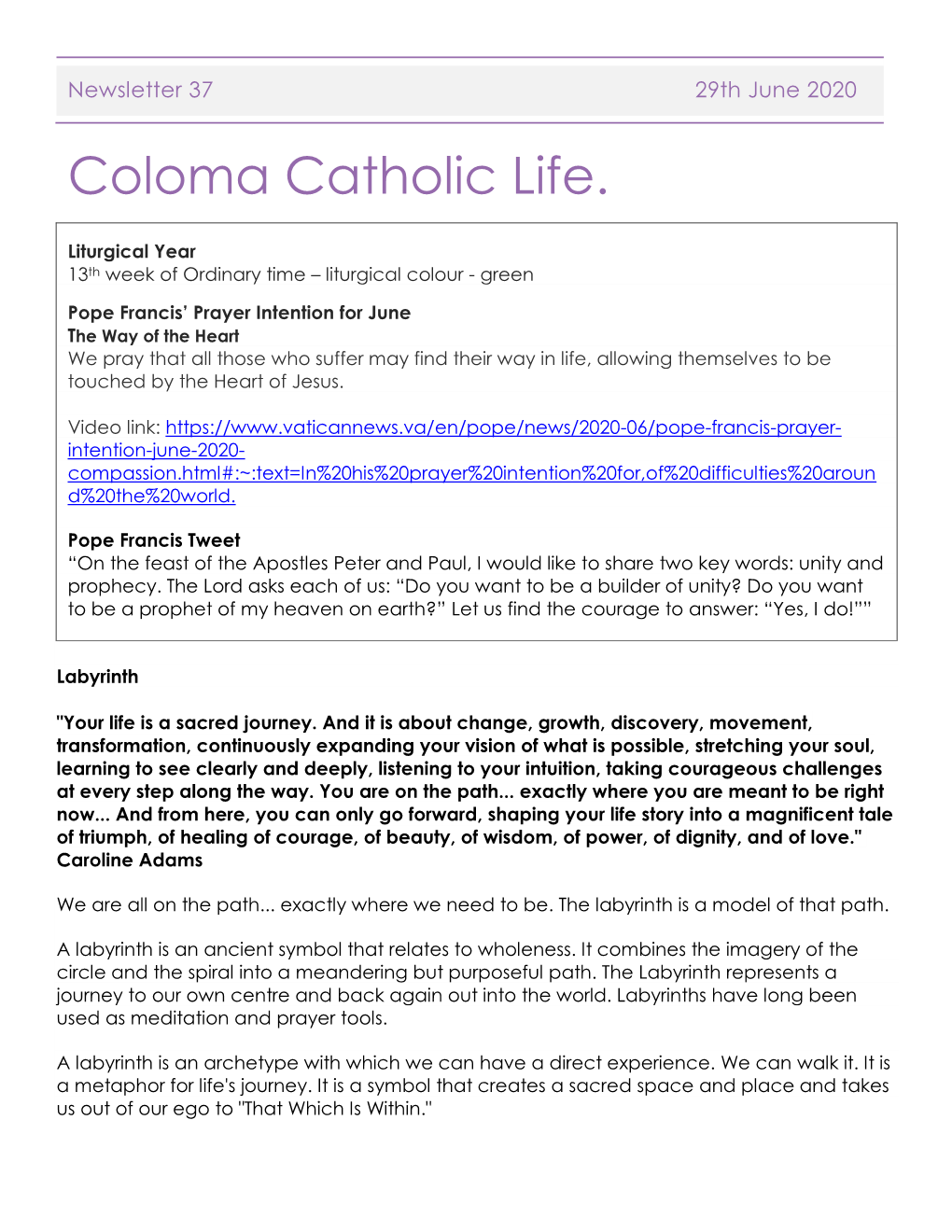 Coloma Catholic Life