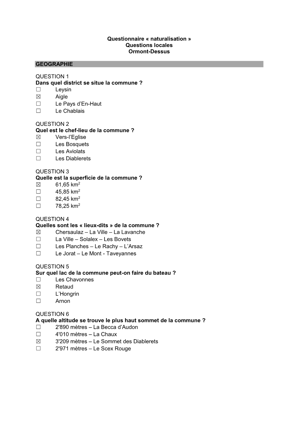 Naturalisation » Questions Locales Ormont-Dessus GEOGRAPHIE