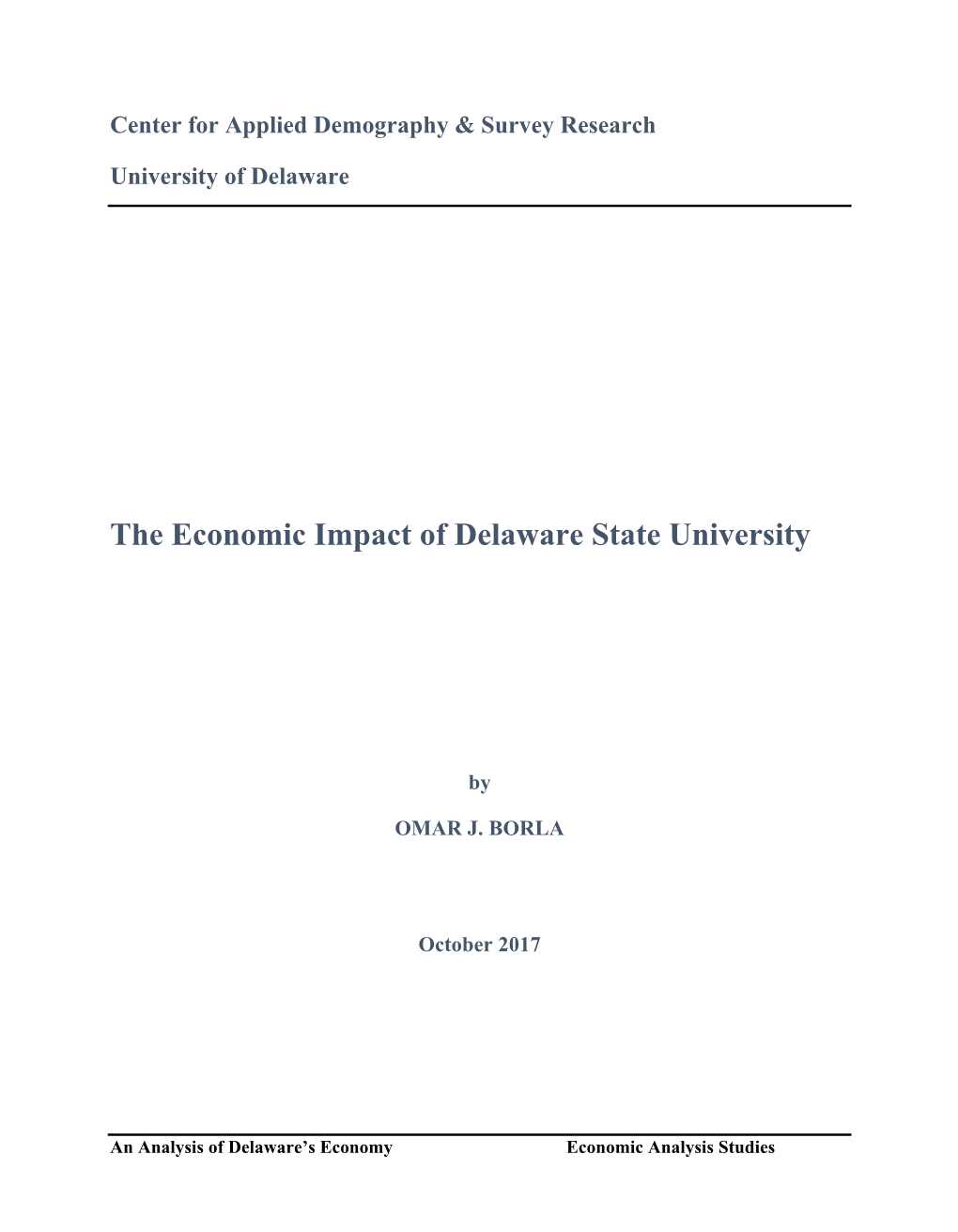 The Economic Impact of Delaware State University