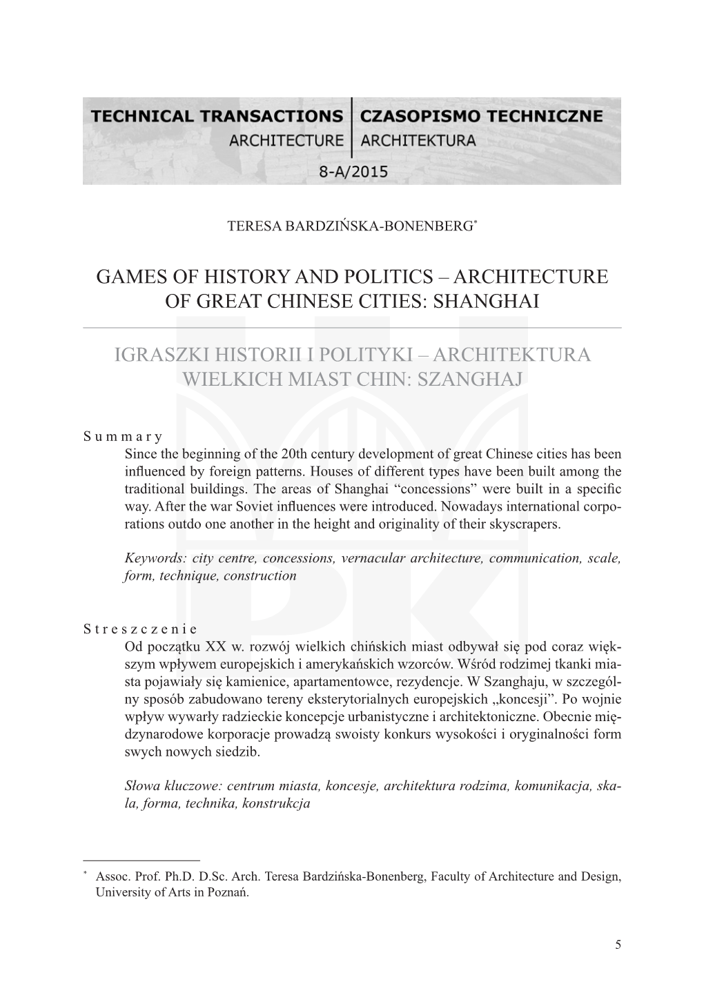 Games of History and Politics–Architecture of Great Chinese
