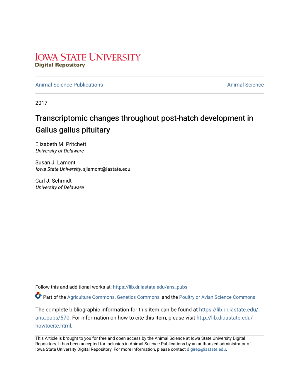 Transcriptomic Changes Throughout Post-Hatch Development in Gallus Gallus Pituitary