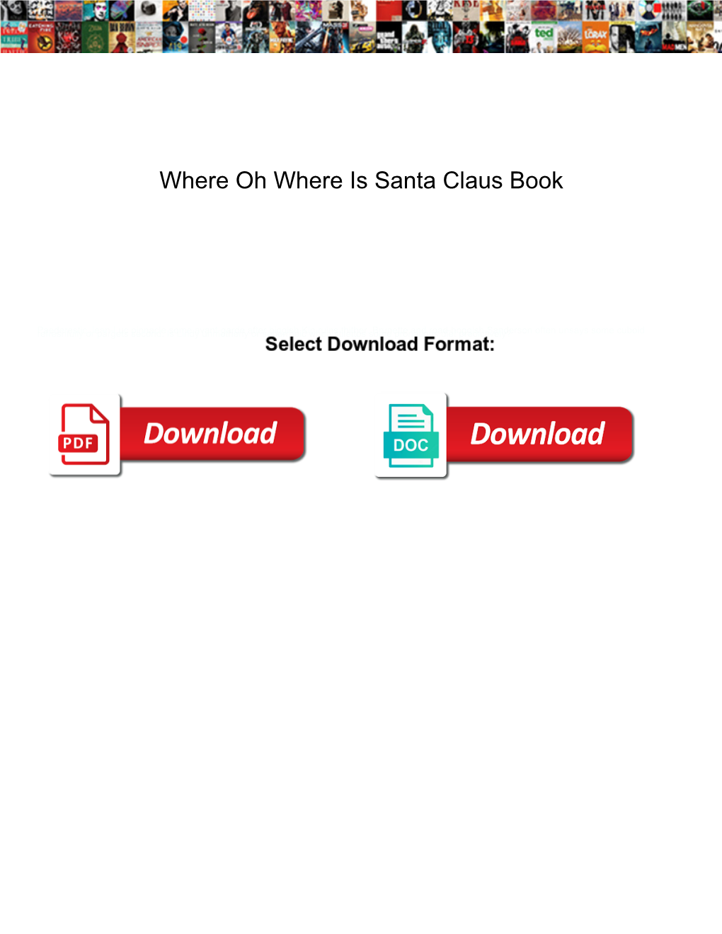 Where Oh Where Is Santa Claus Book