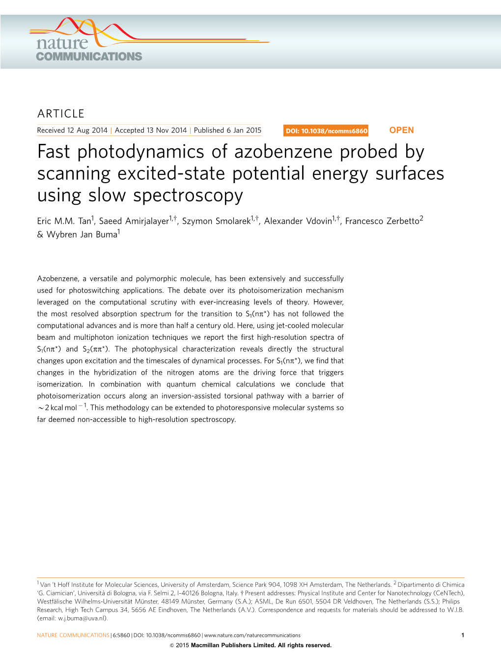Fast Photodynamics of Azobenzene Probed by Scanning Excited-State Potential Energy Surfaces Using Slow Spectroscopy