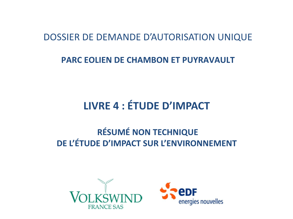 Livre 4 : Étude D'impact