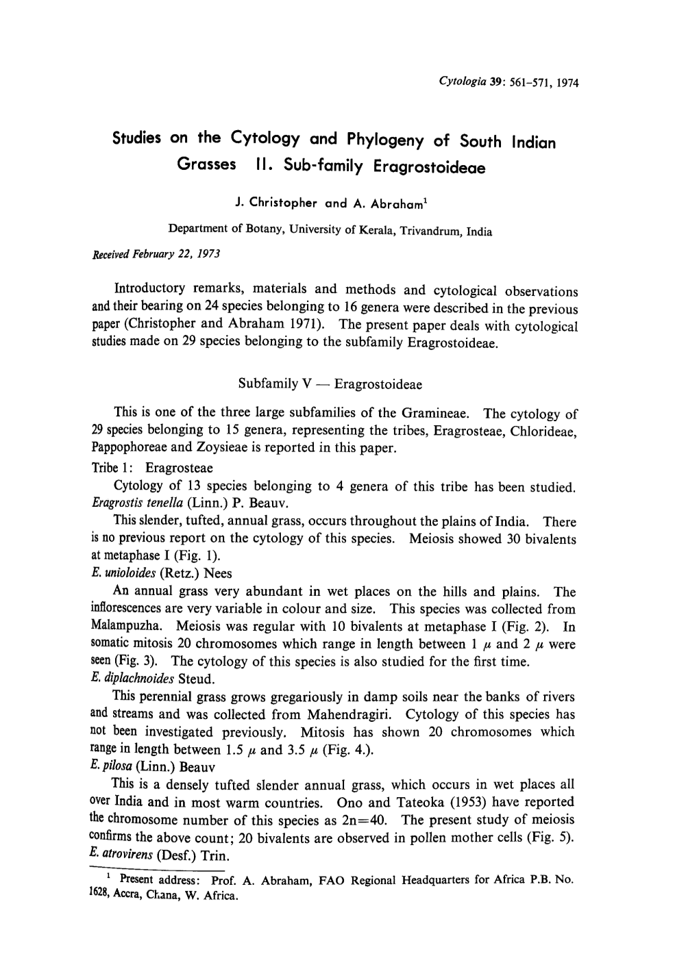 Studies on the Cytology and Phylogeny of South Indian Grasses II