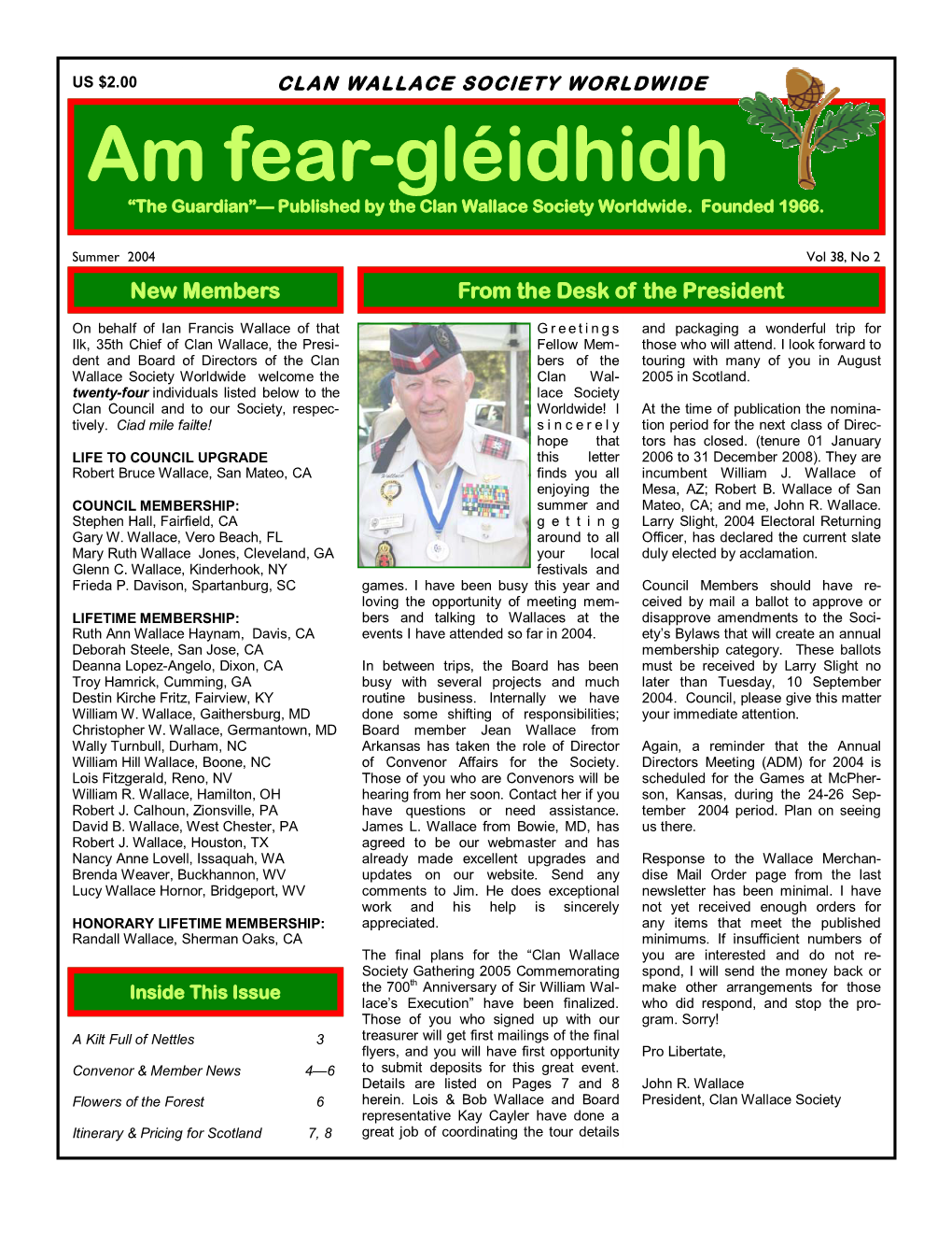 Am Fear-Gléidhidh “The Guardian”— Published by the Clan Wallace Society Worldwide