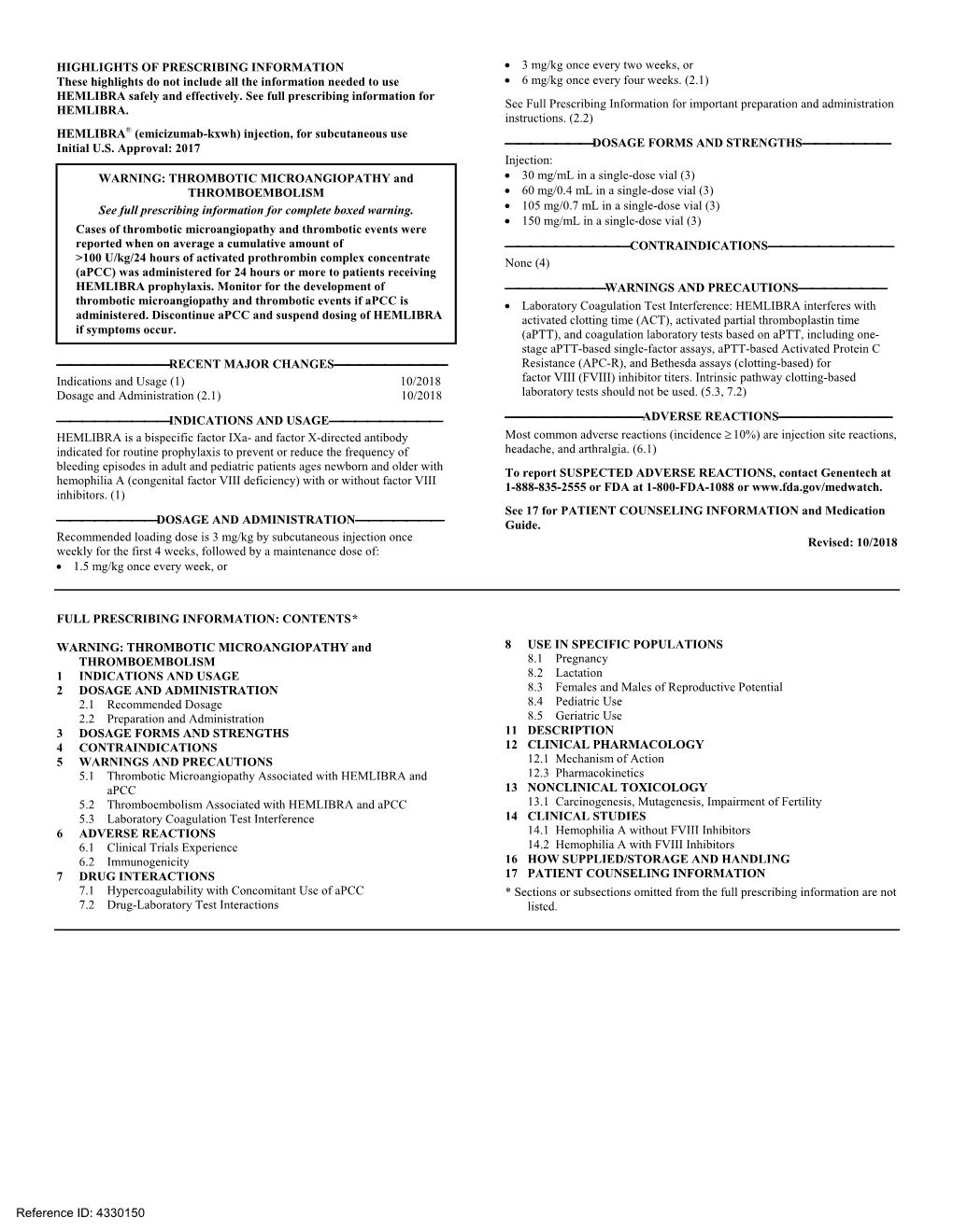 HEMLIBRA (Emicizumab-Kxwh)