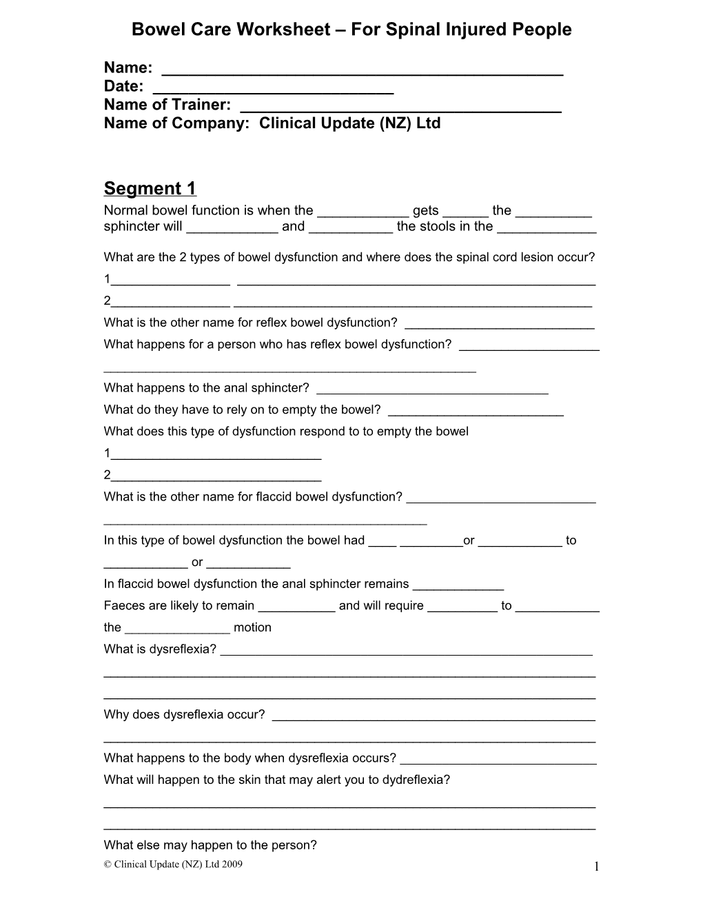 Infection Control Worksheet s1