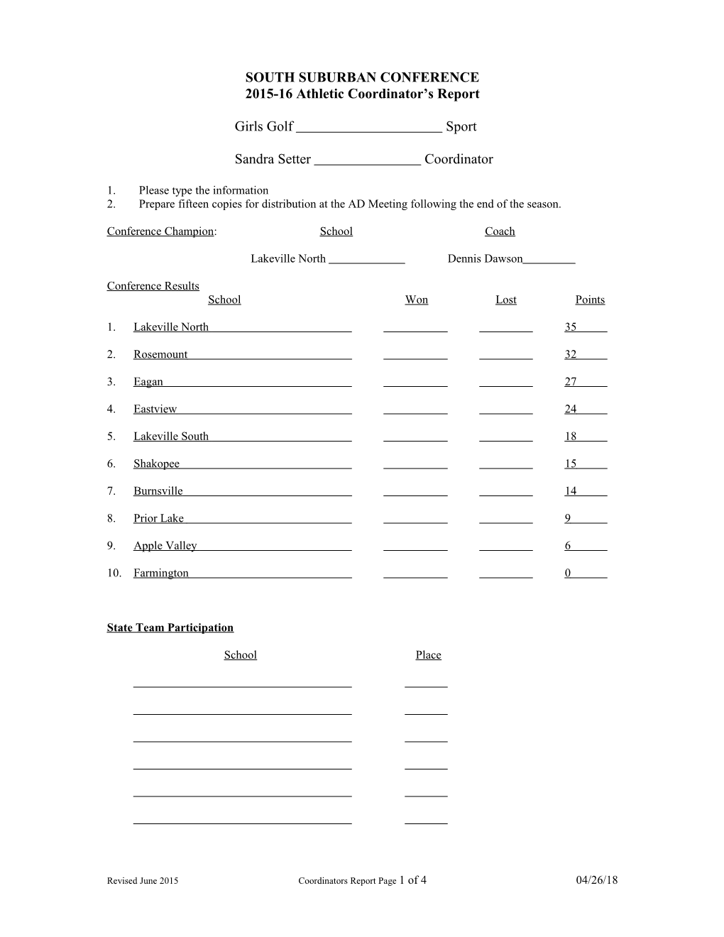 South Suburban Conference s2