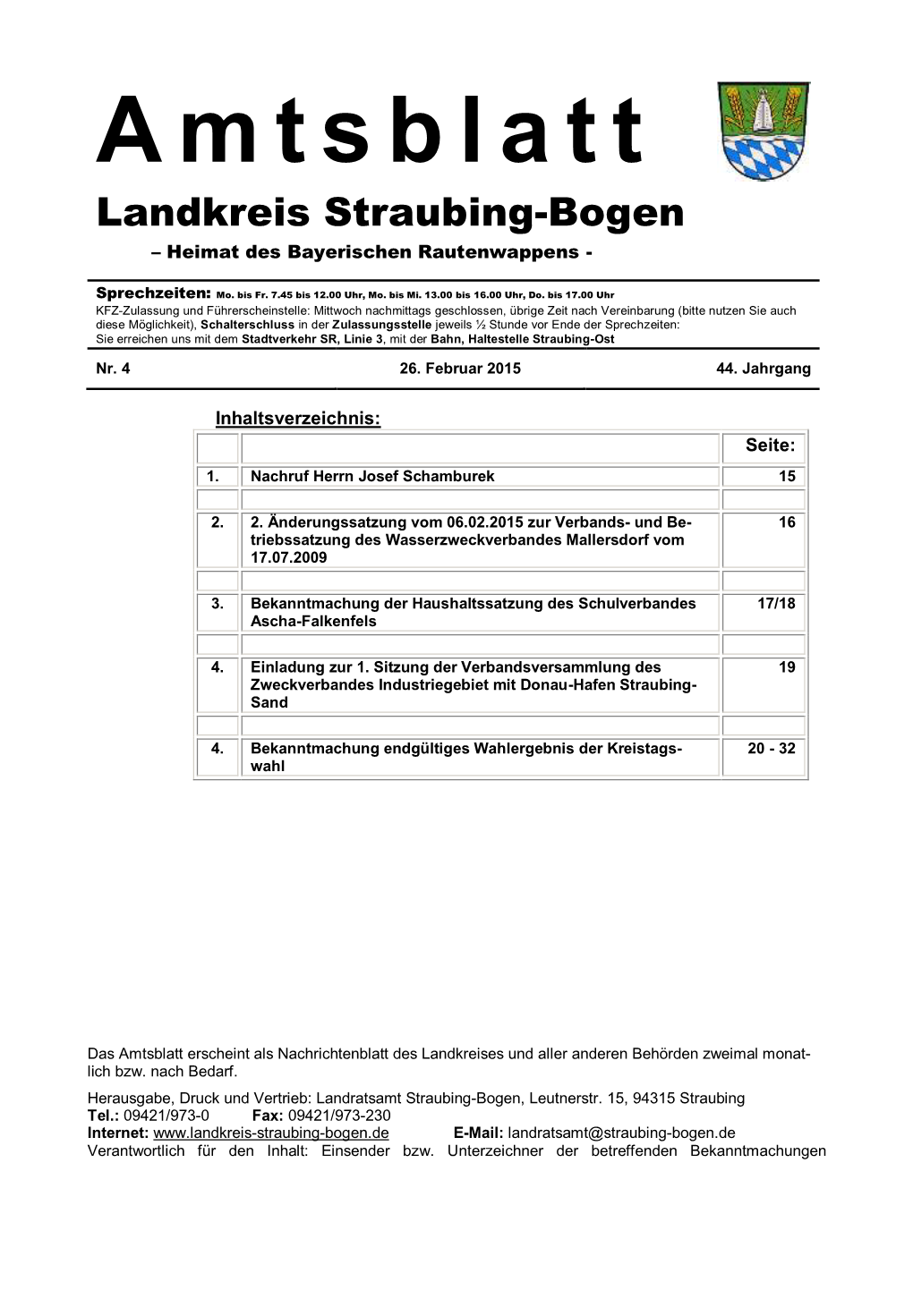 I: Bekanntmachungen Des Landratsamtes