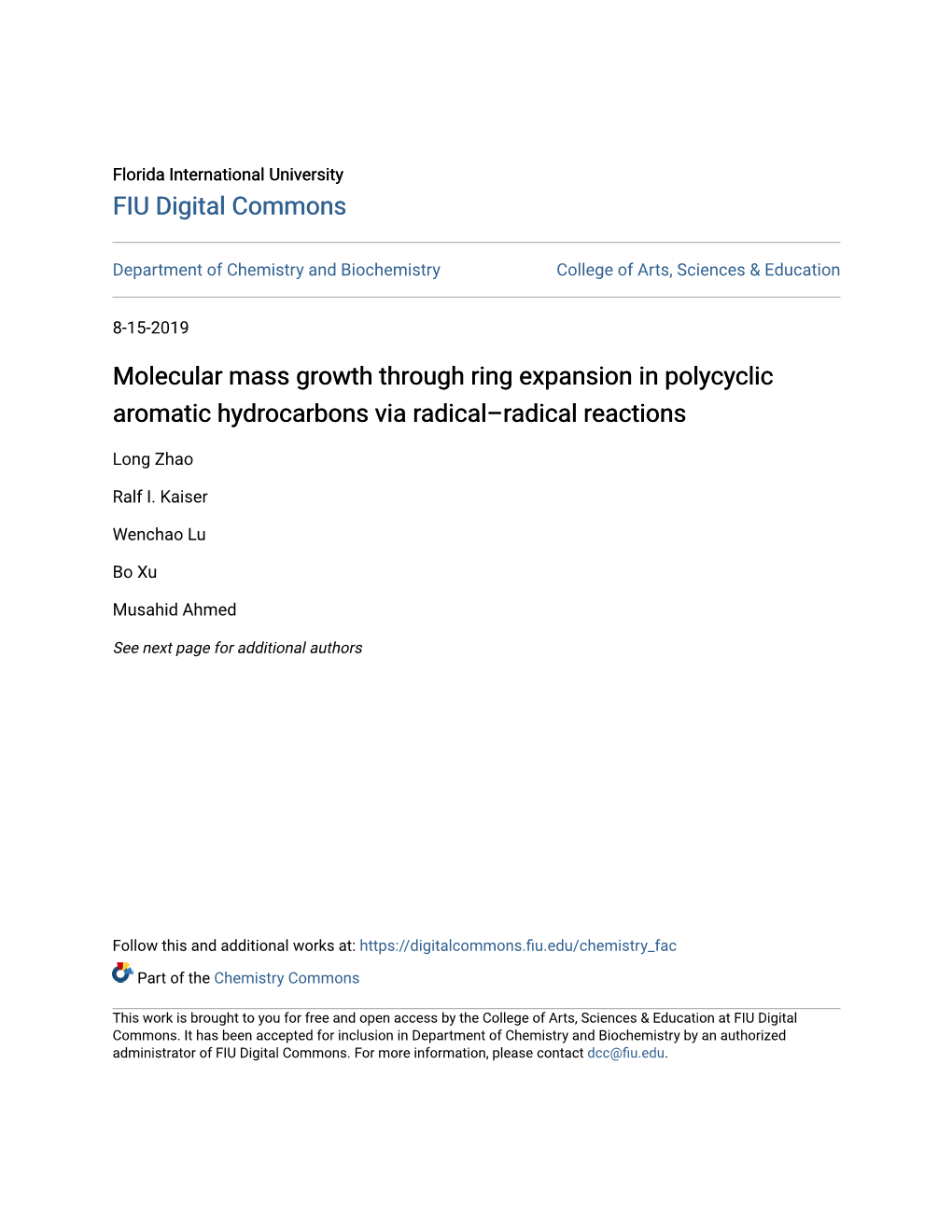 Molecular Mass Growth Through Ring Expansion in Polycyclic Aromatic Hydrocarbons Via Radical–Radical Reactions