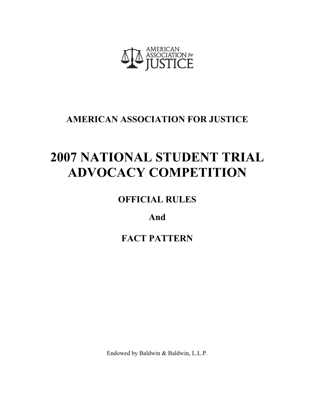 2007 National Student Trial Advocacy Competition