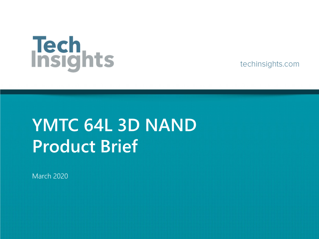 YMTC 64L 3D NAND Product Brief