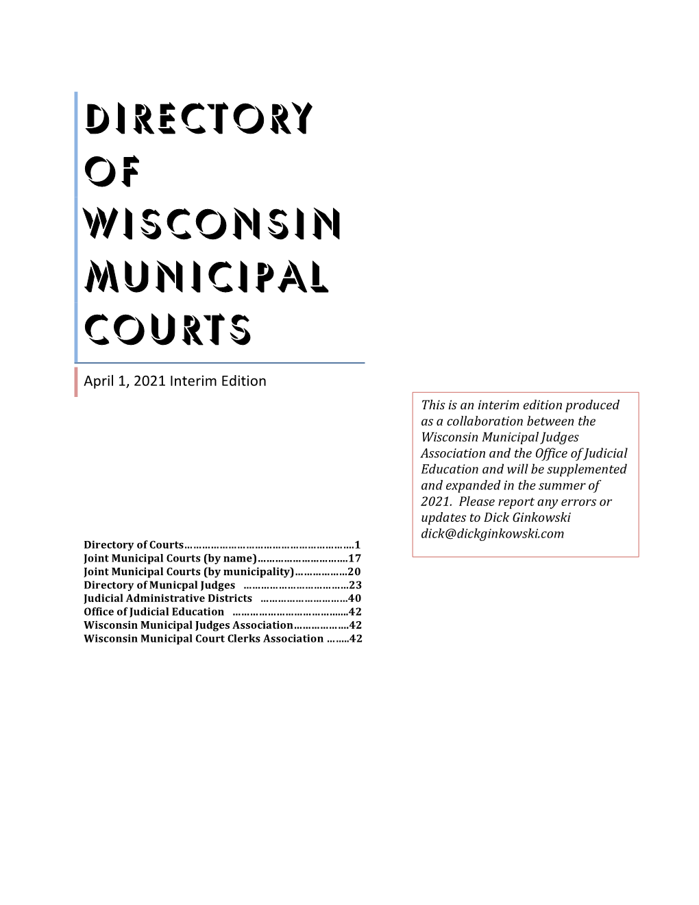 Municipal Court Directory
