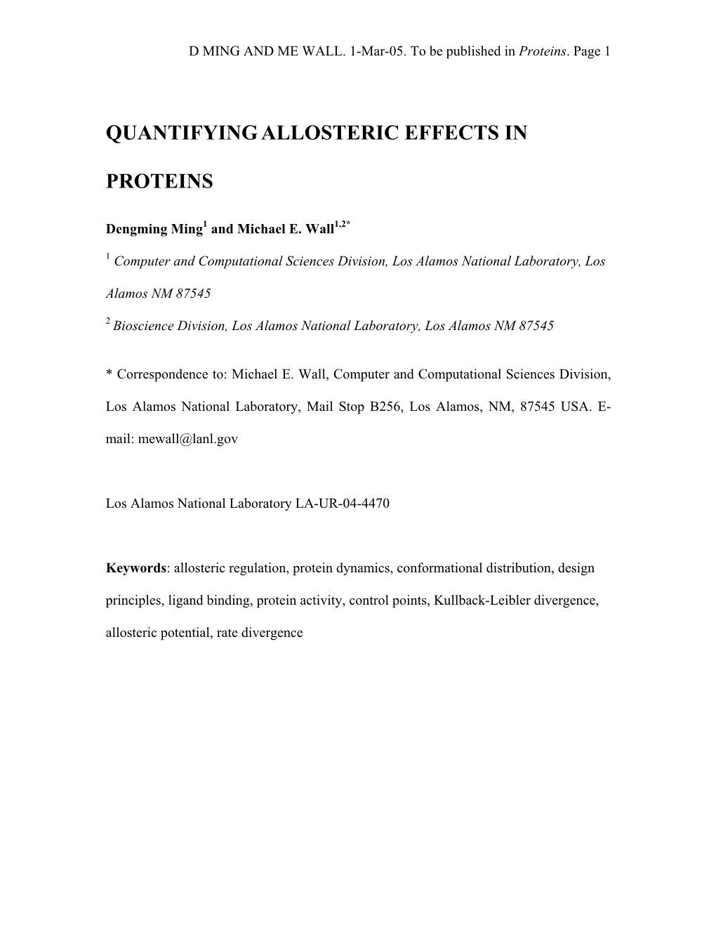 An Allosteric Regulation Hypothesis