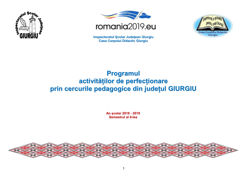 Programul Activitatilor De Perfectionare Prin Cercurile