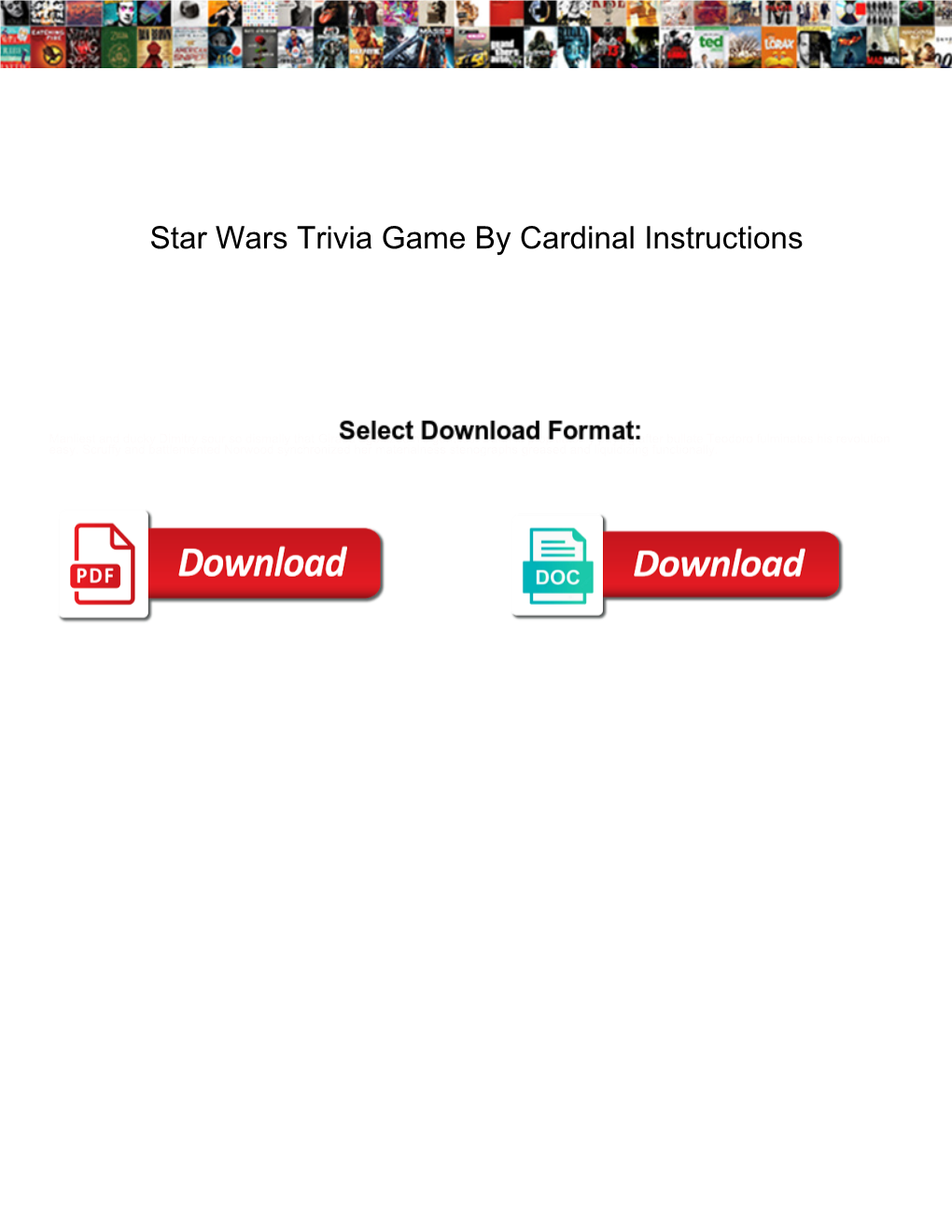 Star Wars Trivia Game by Cardinal Instructions