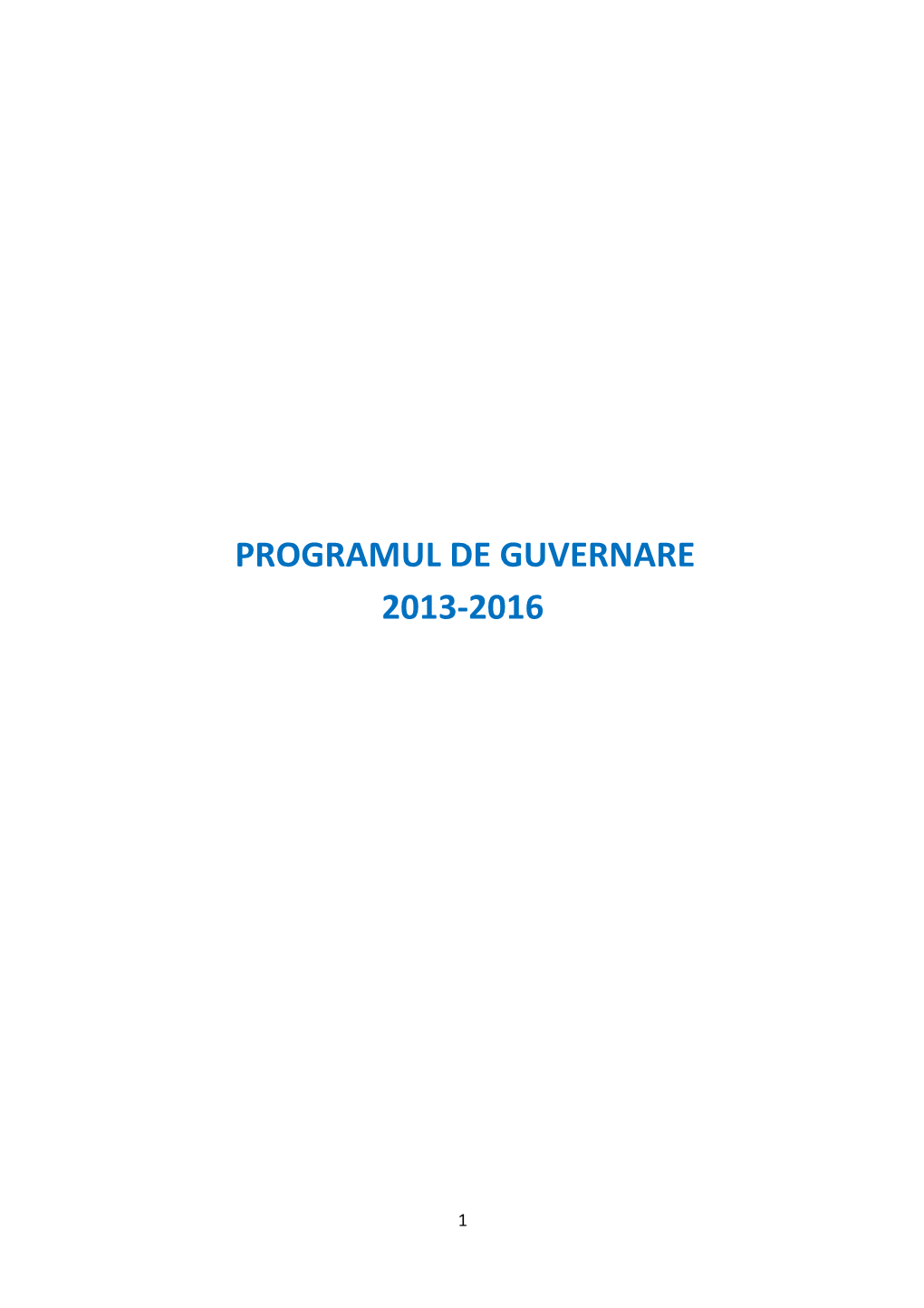 Programul De Guvernare 2013-2016