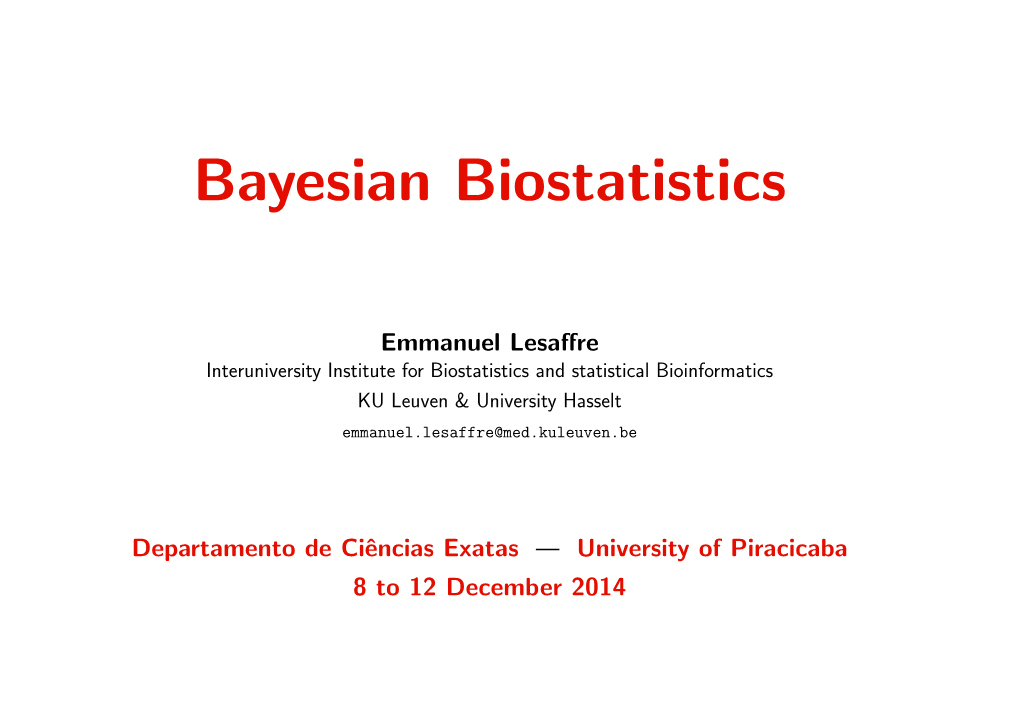 Bayesian Biostatistics