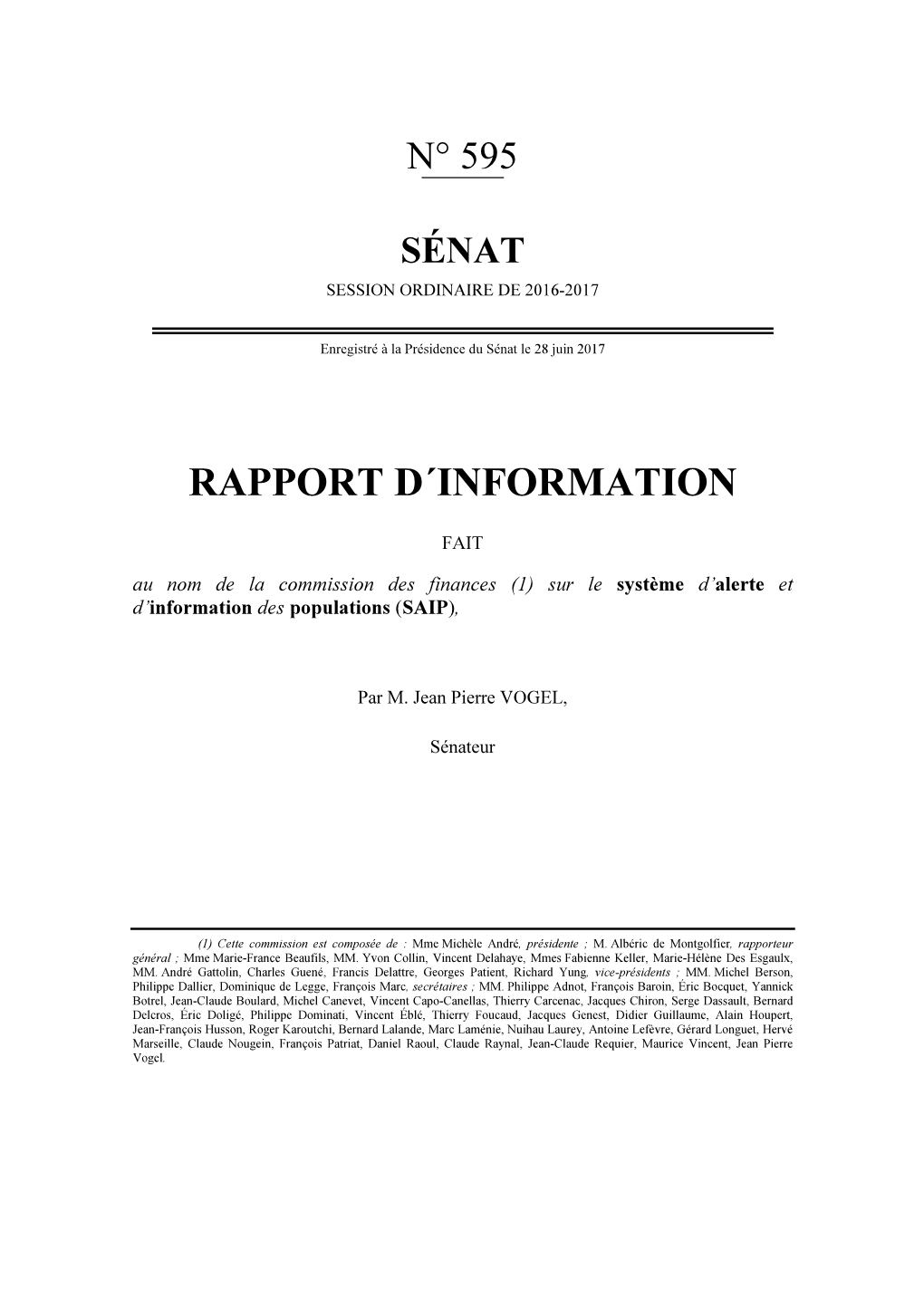 Rapport D´Information