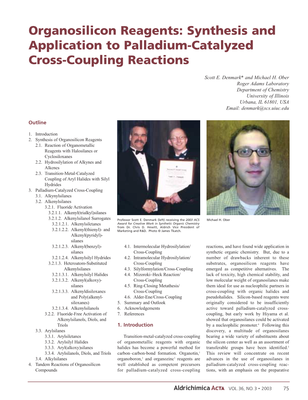 Organosilicon Reagents: Synthesis and Application to Palladium-Catalyzed Cross-Coupling Reactions