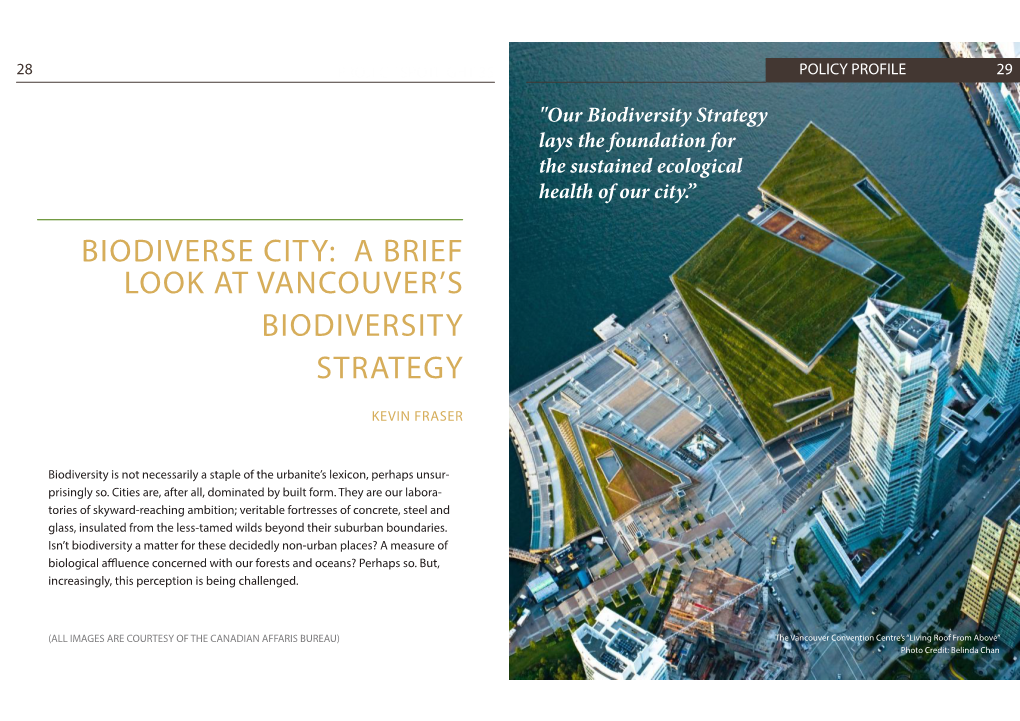 A Brief Look at Vancouver's Biodiversity Strategy by Kevin Fraser