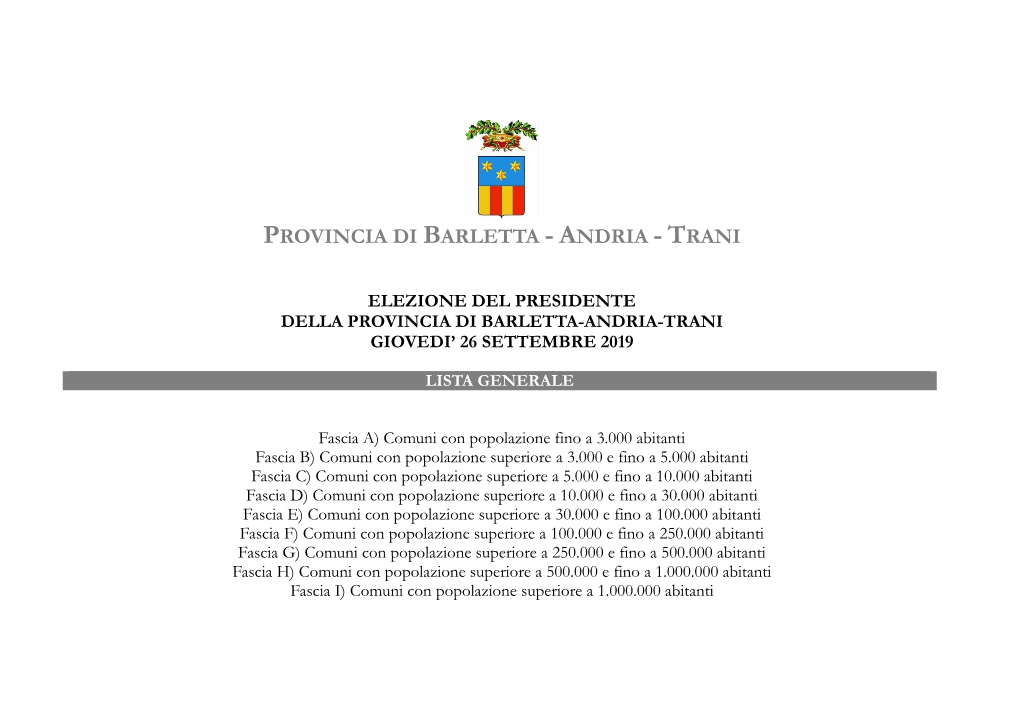 Provincia Di Barletta - Andria - Trani