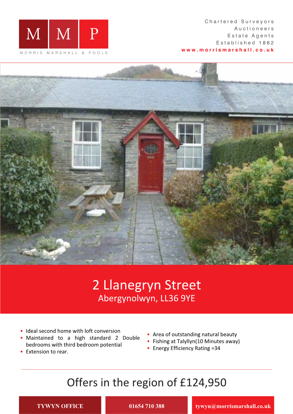 2 Llanegryn Street Abergynolwyn, LL36 9YE