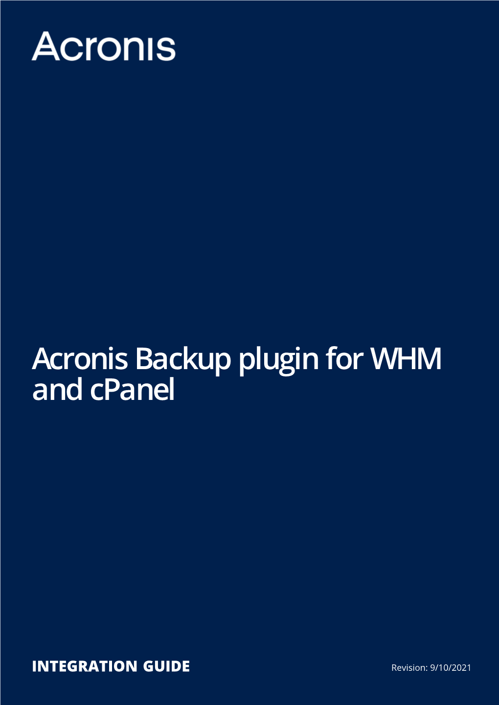 Acronis Backup Plugin for WHM and Cpanel