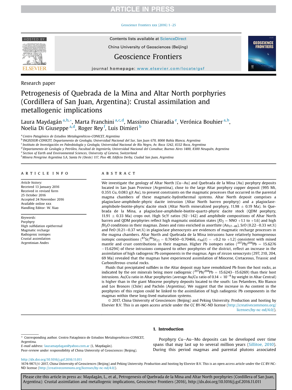 Crustal Assimilation and Metallogenic Implications