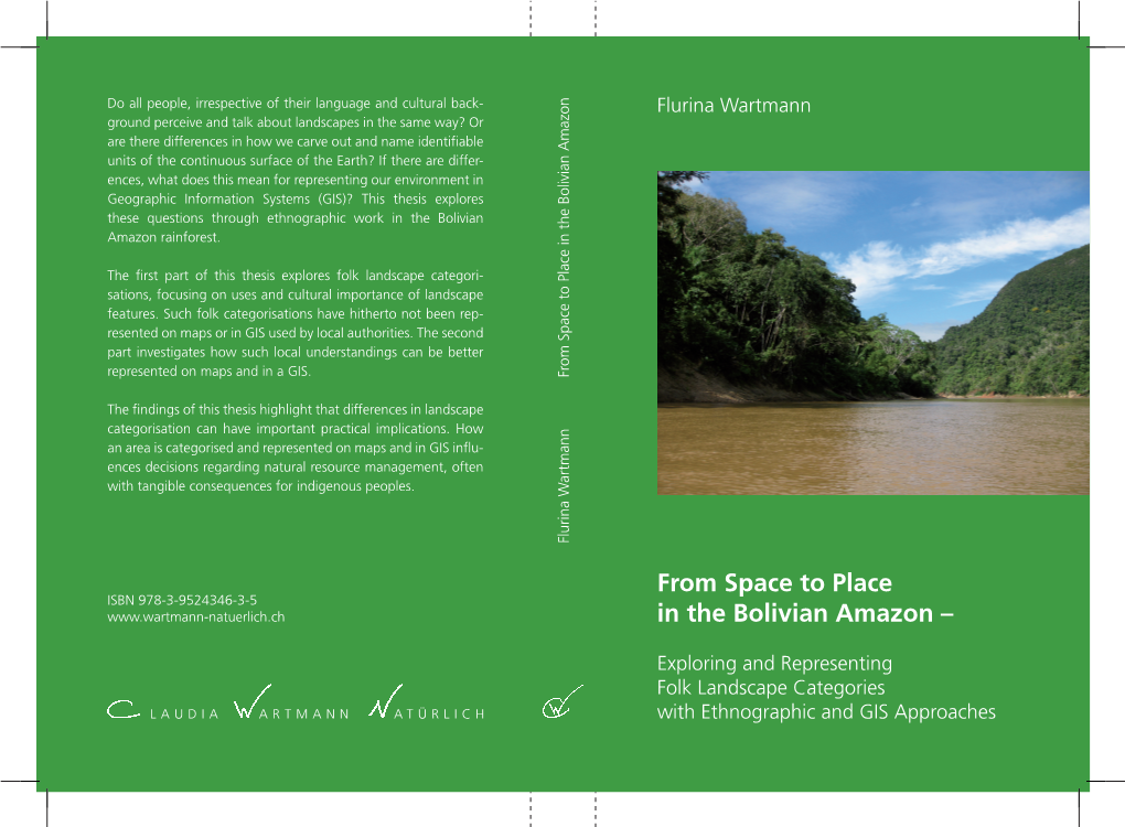 From Space to Place in the Bolivian Amazon – Exploring and Representing Folk Landscape Categories with Ethnographic and GIS Approaches
