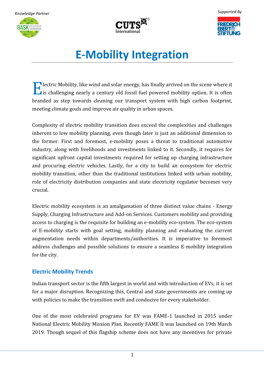 E-Mobility Integration