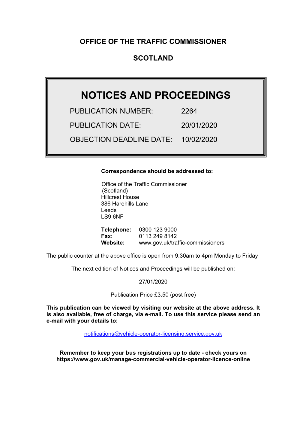 Notices and Proceedings for Scotland