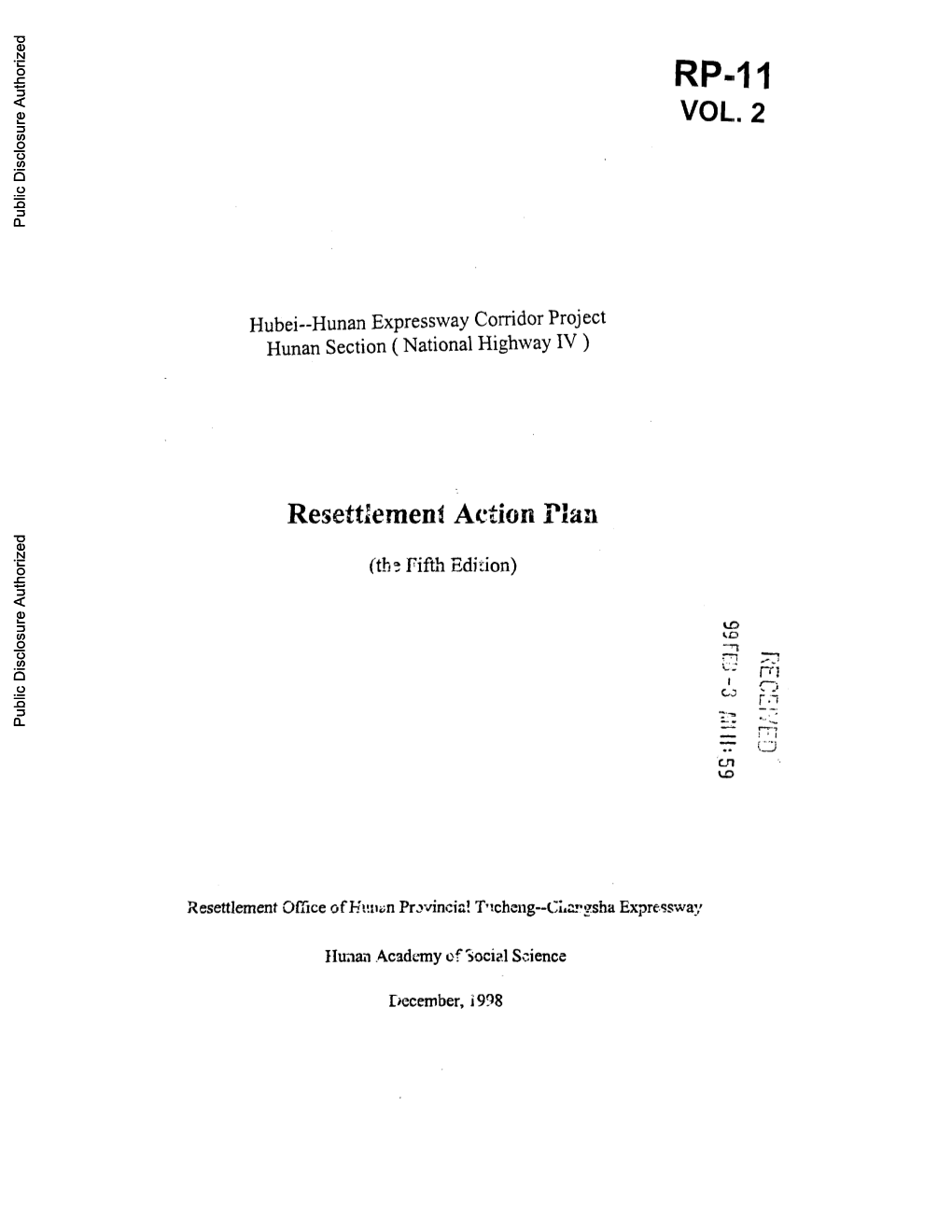 Resettlement Action Plan