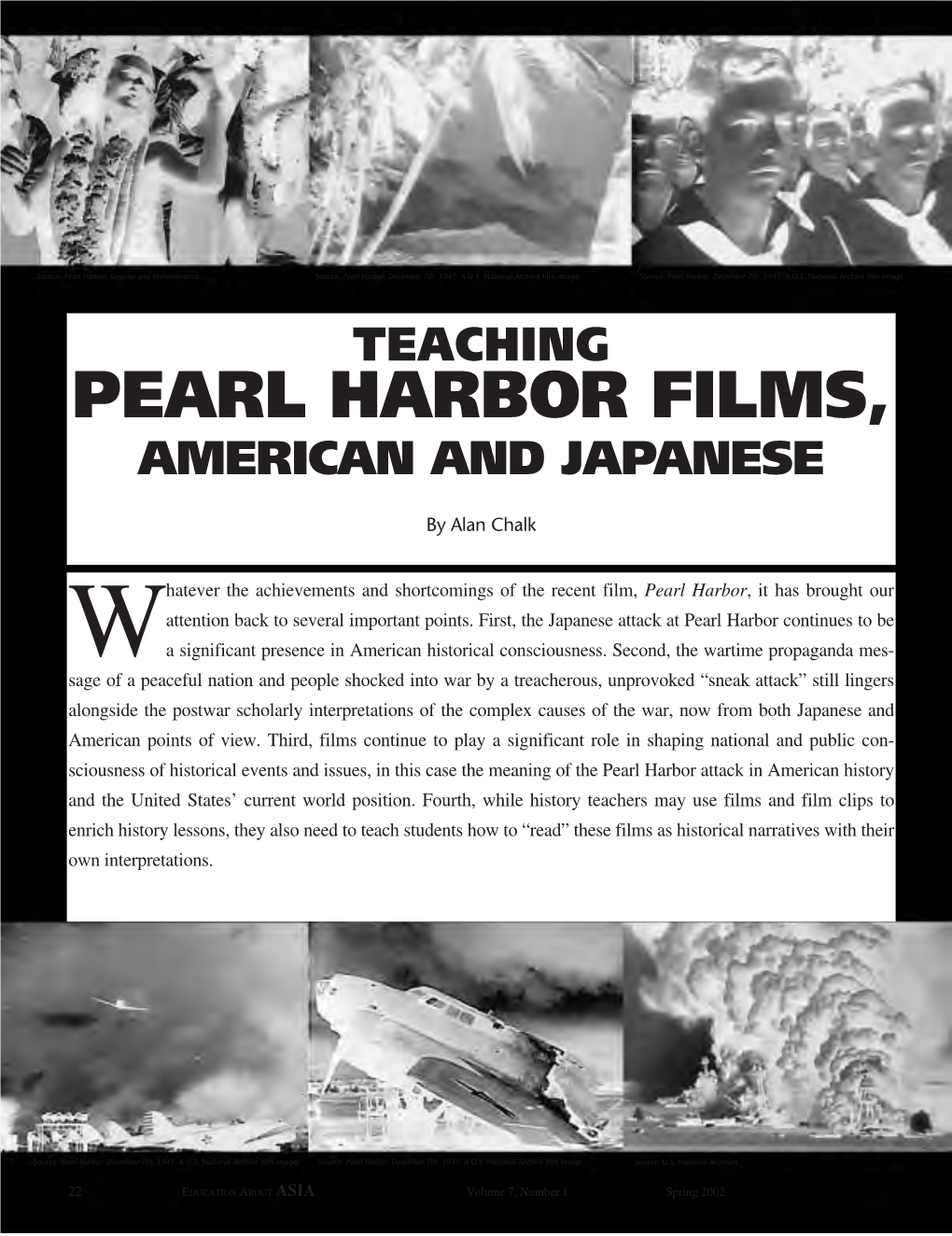 Teaching Pearl Harbor Films, American and Japanese