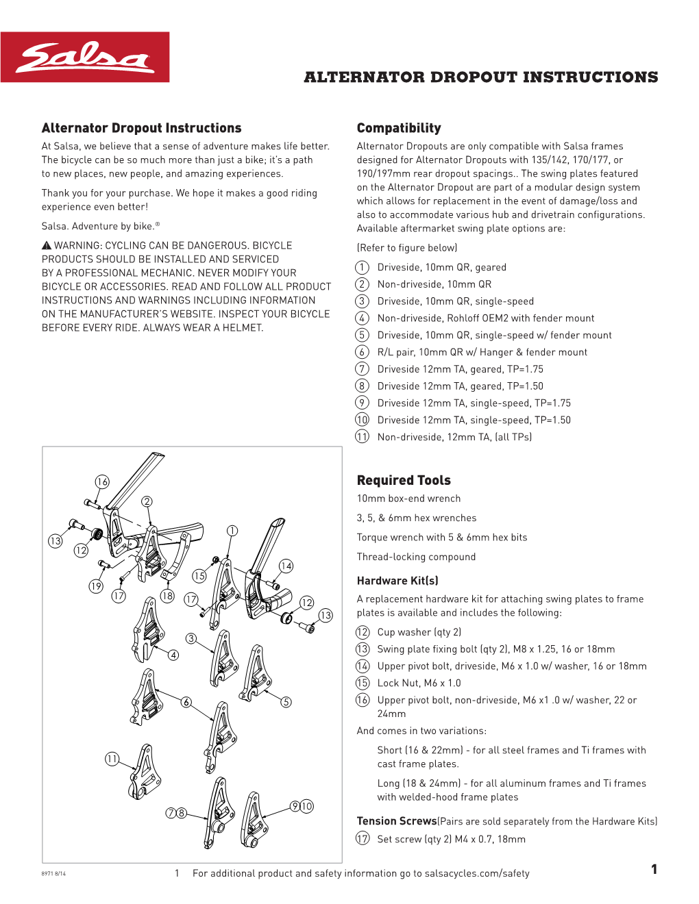 Alternator Dropout Instructions