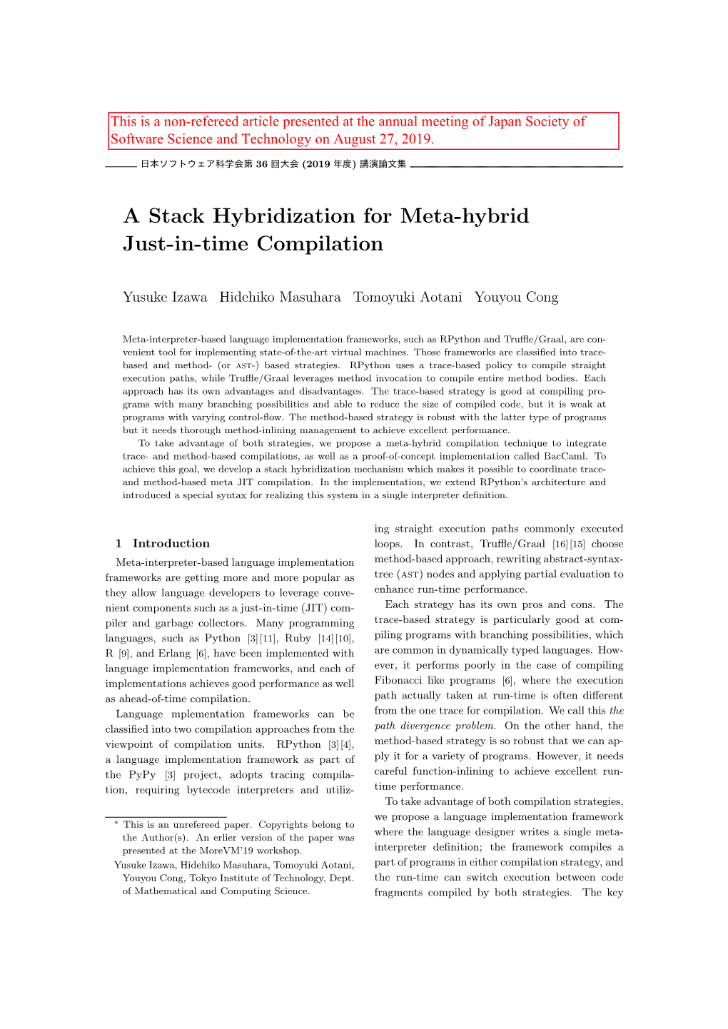 A Stack Hybridization for Meta-Hybrid Just-In-Time Compilation