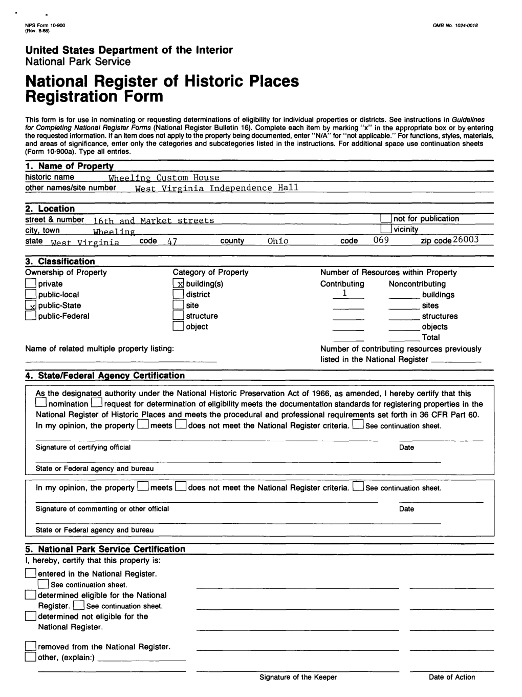 National Register of Historic Places Continuation Sheet