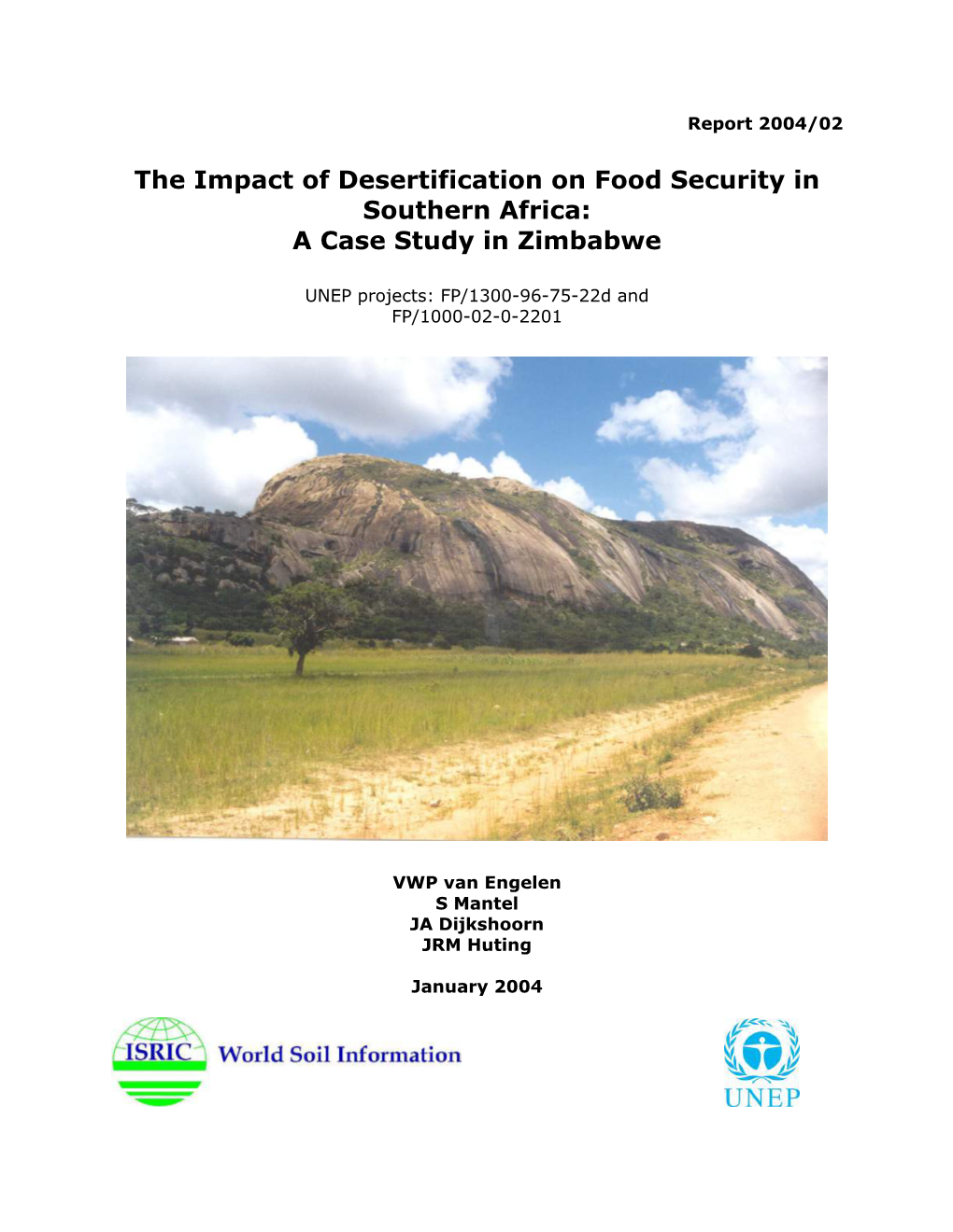 The Impact of Desertification on Food Security in Southern Africa: a Case Study in Zimbabwe