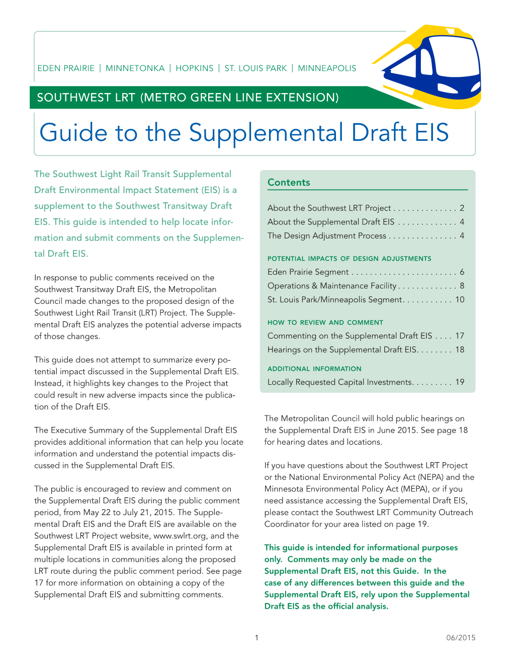 Guide to the Southwest LRT Supplemental Draft EIS (English)