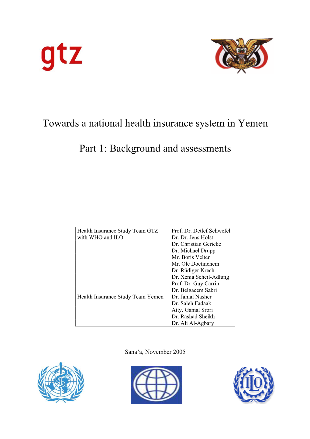 Towards a National Health Insurance System in Yemen Part 1