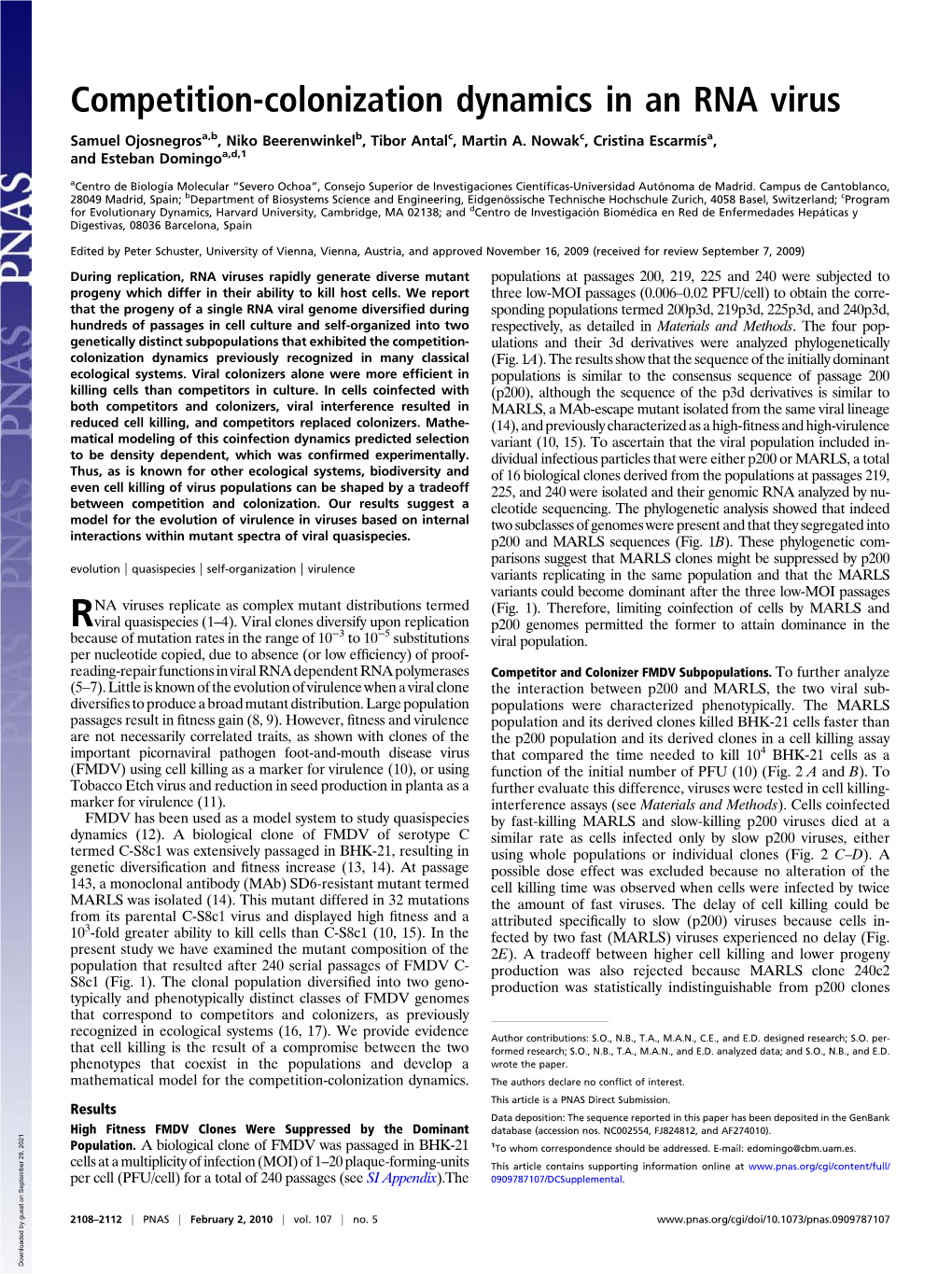 Competition-Colonization Dynamics in an RNA Virus