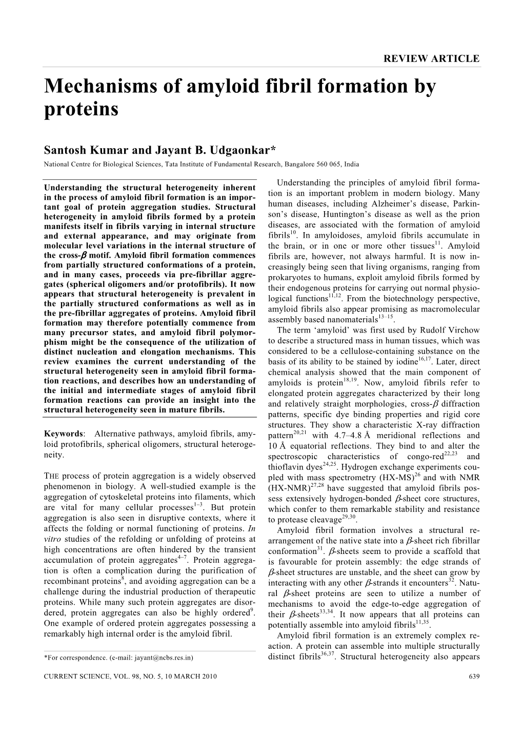 Mechanisms of Amyloid Fibril Formation by Proteins