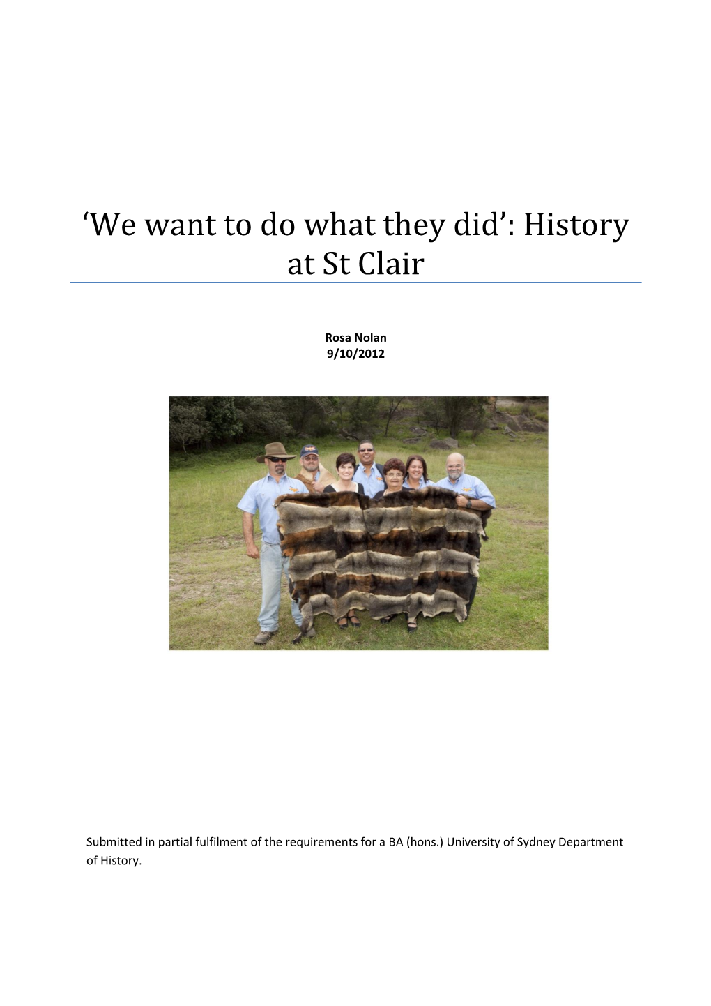 History at St Clair