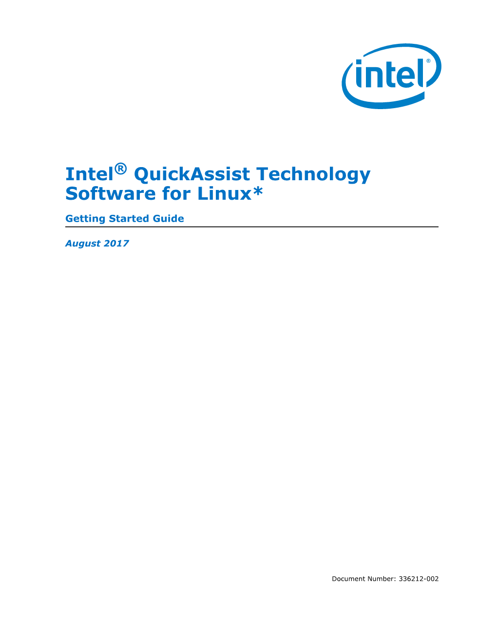 Intel Quickassist Technology Software for Linux* - Release Notes - Hardware 336211 Version 1.7 01.Org