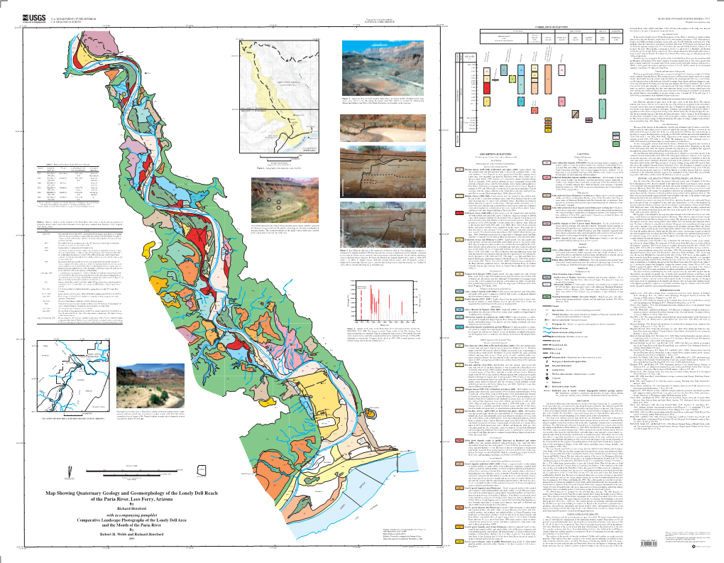 Map Showing Quaternary Geology and Geomorphology of the Lonely Dell Reach Pda Mation from Headwaters of Paria River; Thickness 15 M