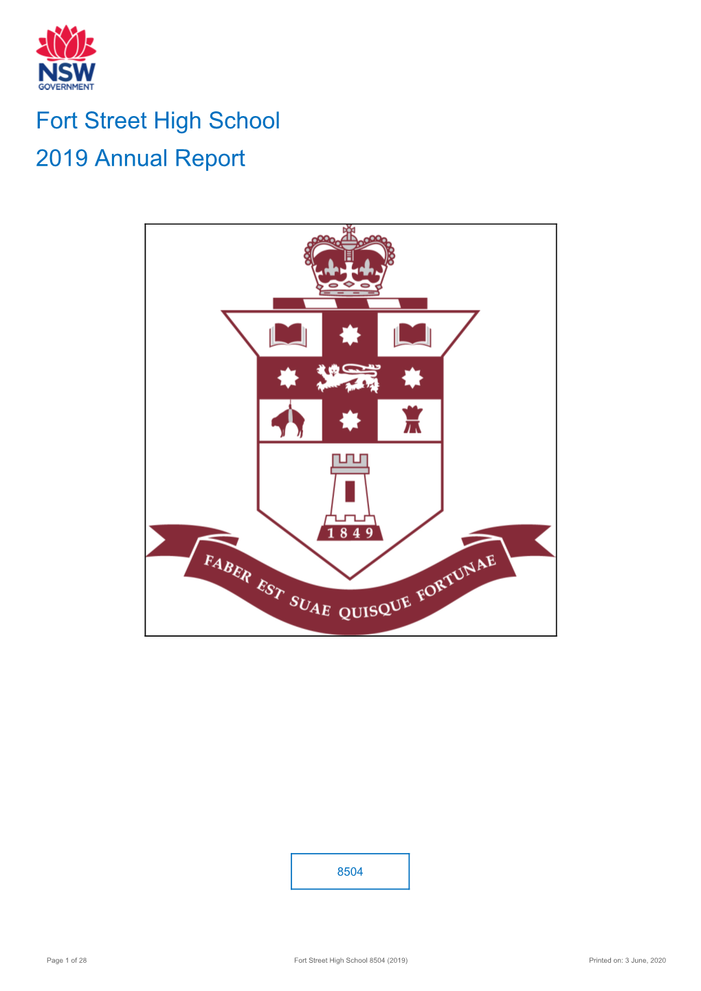 2019 Fort Street High School Annual Report