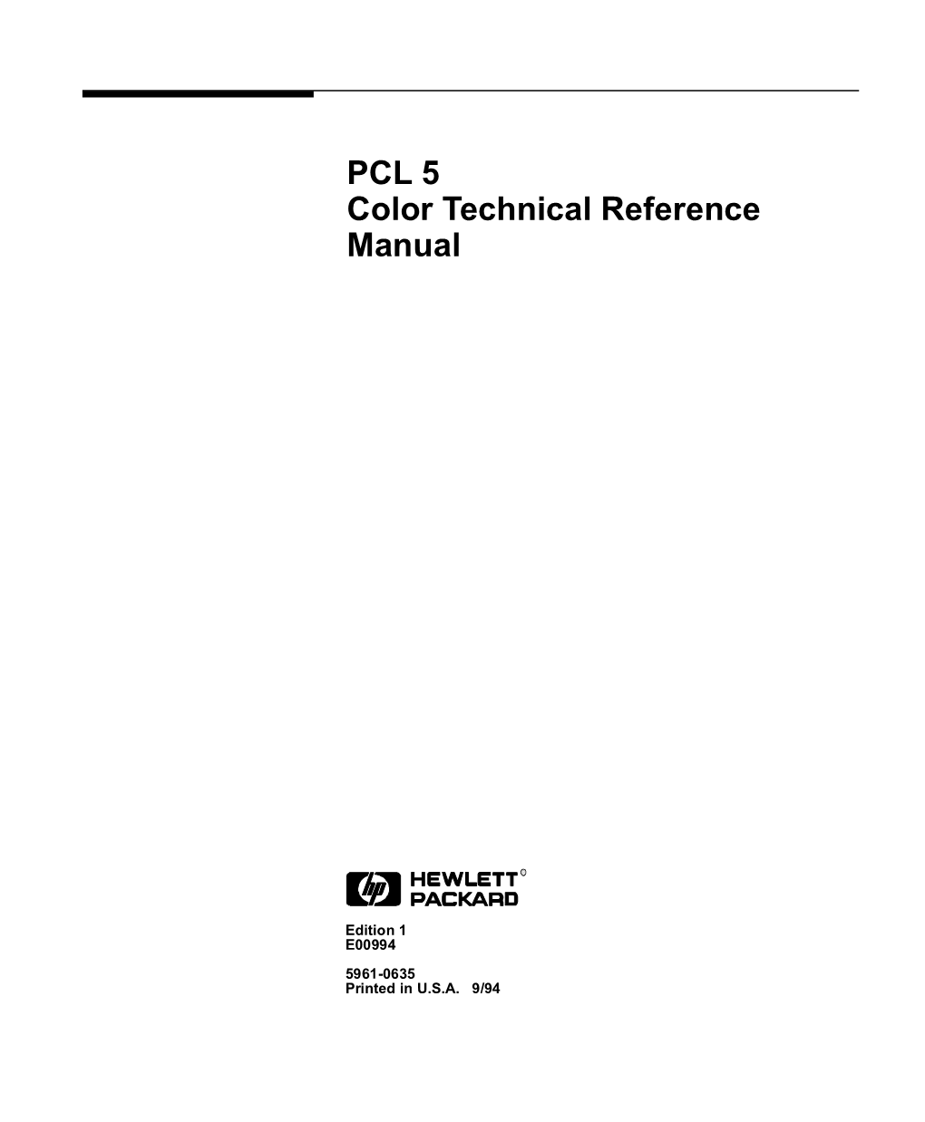 PCL 5 Color Technical Reference Manual