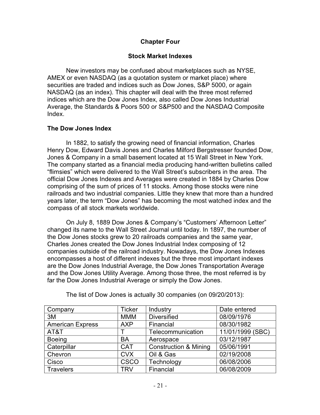 Chapter Four Stock Market Indexes New Investors May Be Confused